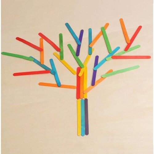 50Pcs/lot Wooden Popsicle Stick Kids Hand Crafts Art Ice Cream Lolly Cake DIY Making Funny Lollipop Popsicle Sticks 2017 Hot