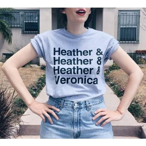 HAHAYULE 80s Nostalgia Heathers Movie T-Shirt Unisex Women Summer Casual Grey Tee