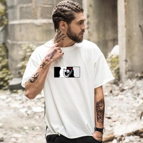 Anime Monokuma T Shirts Women Short Sleeve Casual Anime Tops Summer Fashion Streetwear Manga Hipster Tshirt Tee Tops