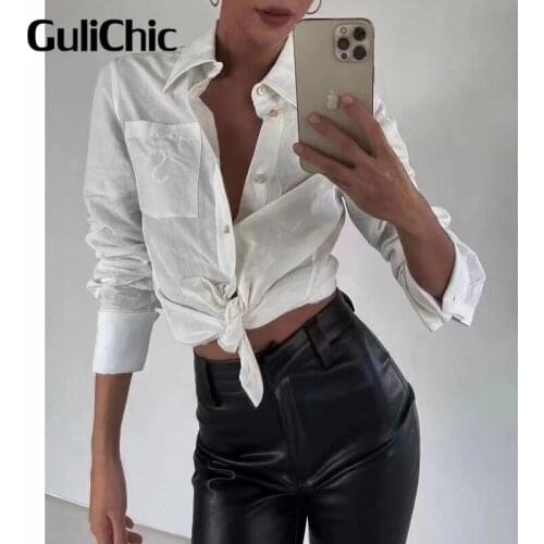 Женские белые рубашки GuliChic China At AliExpress