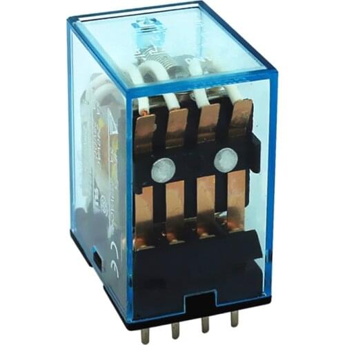 HH54P (5pcs) MY4NJ my4 relay pcb 12v 14pin dc ac rele 220v 24v 48v 5A 4pdt electromagnetic PCB mounting free ship
