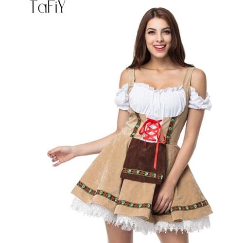 TaFiY 2017 Halloween Service Uniforms Temptation Beer Girl Oktoberfest Costume German Wench Fancy Club Bar Party Cosplay Dress