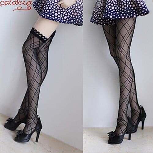 Cataleya BJD doll 1/3 1/4 thigh stockings pantyhose diamond check sexy black silk