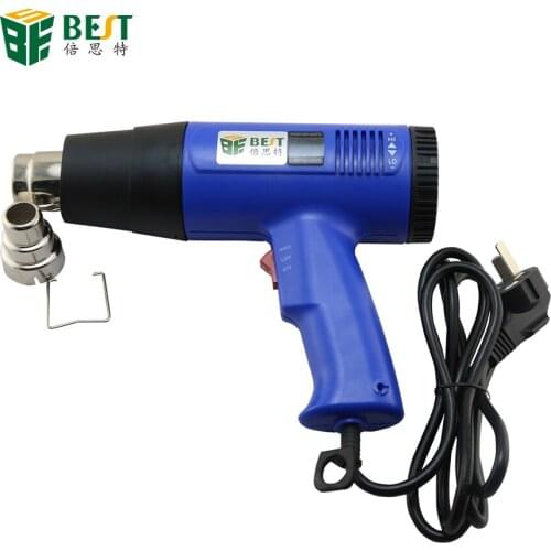 BEST-8016 High Quality Mobile Phone LCD Display 1600W 12V-220V Portable Mini Cordless Digital heat Gun