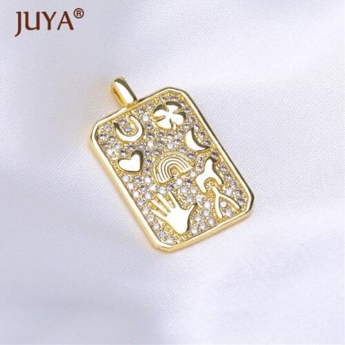 JUYA Trendy Charms Pendants For Women Men Jewelry CZ Crystal Necklace Supplies Fashion Bracelet Accessories