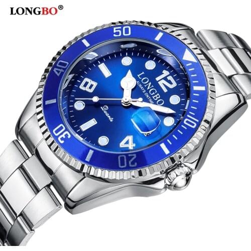 Relogio masculino LONGBO Luxury Brand Full Stainless Steel Analog Display Auto Date Mens Quartz Watch Male Business Watch 80430
