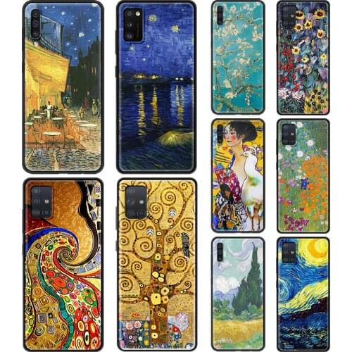 Soft Case for Samsung Galaxy A50 A51 A70 A71 A10 A20 A30 A40 A11 A21s A31 A41 Phone Cases Van Gogh Starry Night Klimt Kiss Cover
