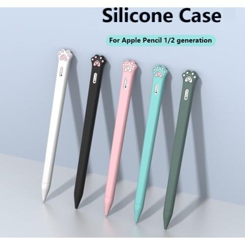 Soft Silicone case For Apple Pencil 1 2 Cartoon cat paw Case Compatible For iPad Tablet Touch Pencil 2 Protective Sleeve Cover