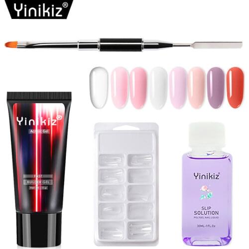 Yinikiz15ml Polygels Set Nail Gel Kit For Manicure Set Acrylic Solution Builder Clear Color Gel Extension Nail Tools Nail Set