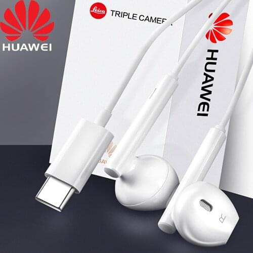 Huawei cm33 earphone original Headset Mic Volume USB Type-C In Ear Hearphone cable for Mate 10 20 Pro 20 X RS P 10 20 30 Note 10