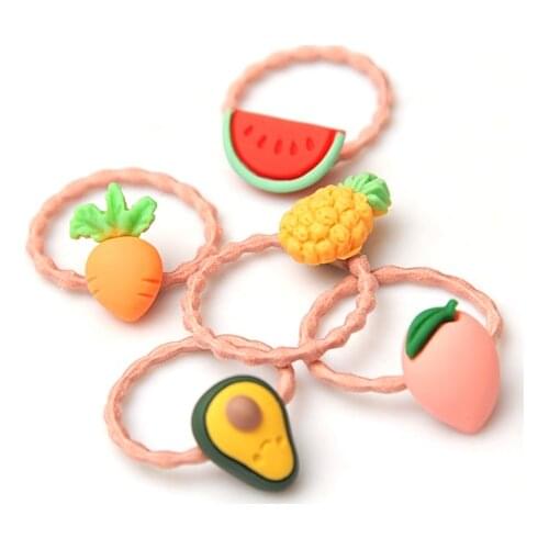 2020 NEW Instagram fruit beads string girl cute girl tie hair ring high stretch web celebrity new 10 sets
