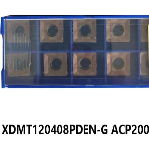 Original XDMT120408PDEN-G ACP200 Carbide Inserts XDMT120408 PDEN XDMT 120408 XDMT1204 Lathe Cutter Turning Tools 10pcs/box