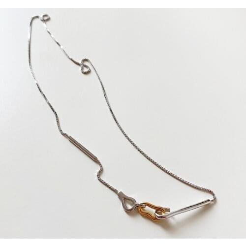 SHANICE Genuine 925 Sterling Silver Geometric Hook Necklace For Party Female Fine luxury Jewelry Women 925 silver jewelry