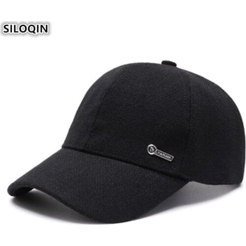 SILOQIN Autumn Mens Cotton Baseball Cap Adjustable Size Simple Letter Tongue Hats Snapback Cap Middle-aged Fashion Sports Caps