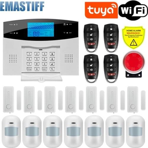 WiFi GSM Tuya Alarm System Home Security Motion Sensor Burglar Alarm Kit Work With Alexa Google Assistant
