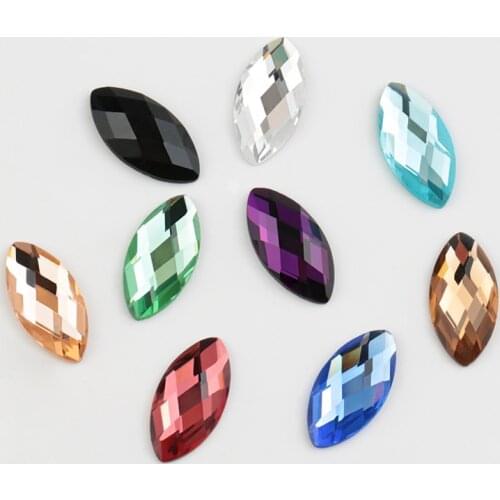QIAO Horse Eye 6*12mm/7*15mm/9*18mm Non Hot Fix Rhinestones Crystal Glass Stone Garment Flatback Rhinestone
