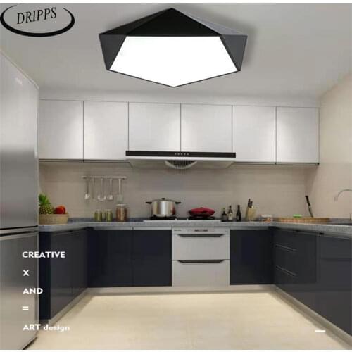 Nordic geometric polygon wrought iron led bedroom ceiling lamp living room lighting restaurant multicolor lamp