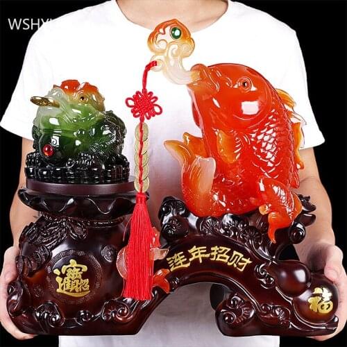 Traditional Resin Toad Model Home Decoration Office Desktop Lucky Fortune Decor Living Room TV Cabinet Feng Shui Ornaments