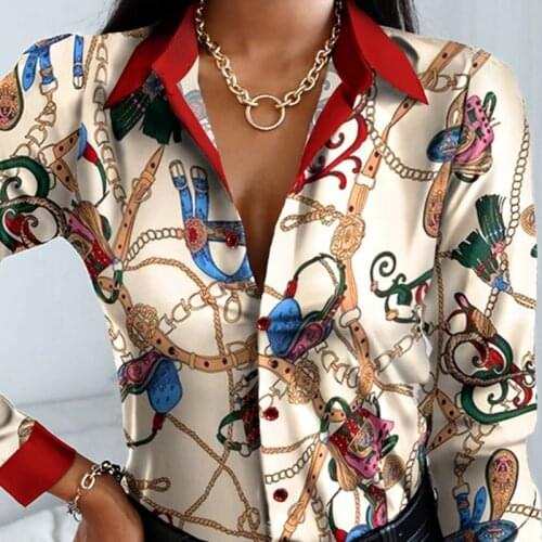 Ladies Top Shirt Slim Fit V-neck T-shirt Contrast Color Long Sleeve High Waist Tight Print 2021Autumn Casual Fashion Personality