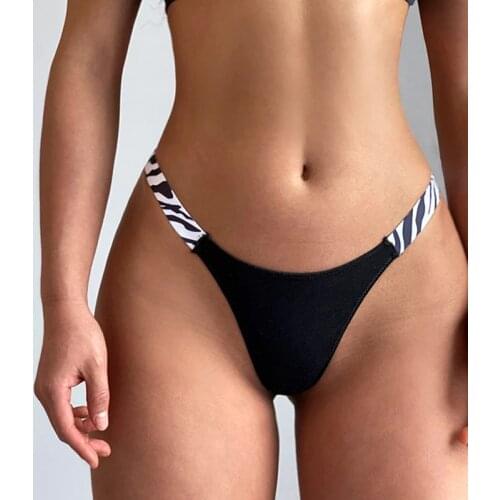 Simple Leopard Print Thin Belt Cotton Womens Thong Underwear Stretch Seamless Panties Half-Pack Hip Low-Waist G-String Lingerie