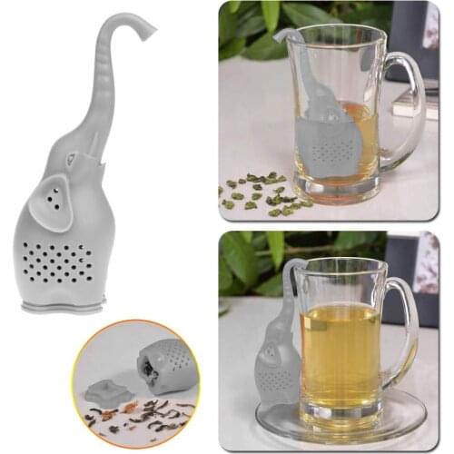 Animal Tea Infuser Cute Small Elephant Silicone Tea Strainer Coffee Loose Leaf Strainer Bag Mug Filter Diffuser Tea Accessories