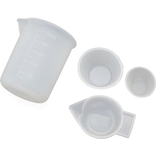 4Pcs Silicone Mixing Cups Measuring Cups 100ml 10ml DIY Resin Jewelry Tools Kit