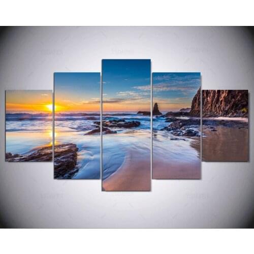 5 panel Modern Fresh coast hd Art print canvas art wall framed paintings for living room wall picture kn-79