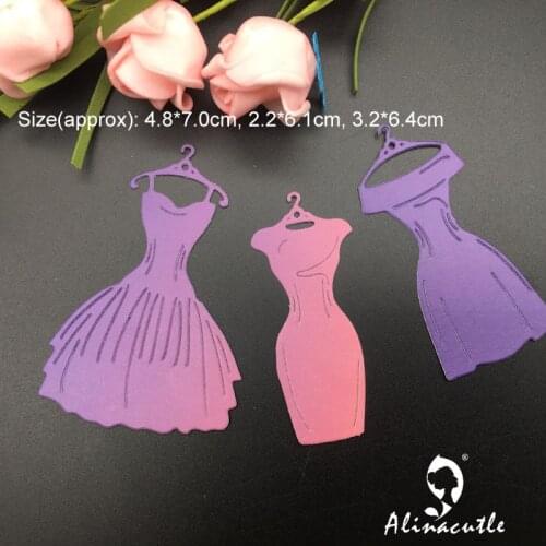 Die Cut Metal Cutting Cut 3pc Lady Dress set Alinacraft Scrapbook Paper Craft Handmade Card Punch Art Knife Cutter Die Cut