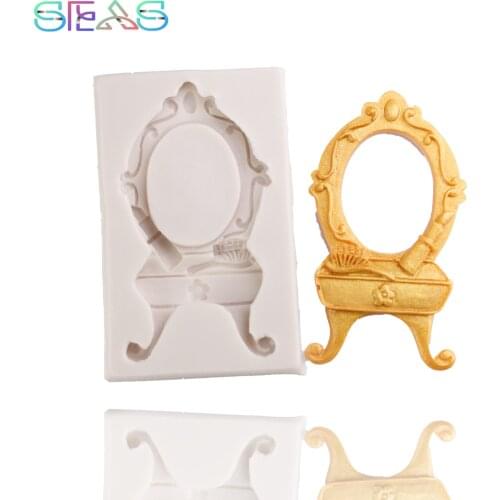 Free Shipping Vanity Mirror Silicone Mold DIY Party Cake Decorating Tools Fondant Cake Decorating Tools Festival Candy Molds