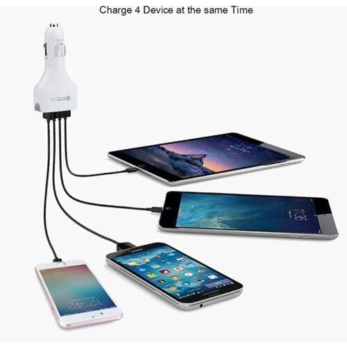 Fast Smart Charging 4 Port USB Car Charger QC 3.0 Quick Phone Charge Adapter For Samsung Galaxy S7 Edge IPhone