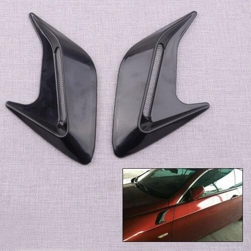 CITALL 2pcs Hood Side Fender Decorative Air Vent Flow Intake Mesh Grille Stickers Cover Cap Black fit for Most of Accessories