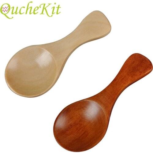 Wood Condiment Round Handle Scoop Sugar Salt Coffee Tea Wood Scoop Flatware Cooking Tools Wooden Cooking Utensils
