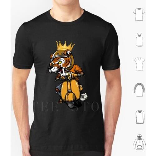 Tiger King-Cartoon Tiger On A Moped T Shirt Cotton Men Diy Print Tiger King Tiger King Atticshirts Joe Exotic Carole Baskin