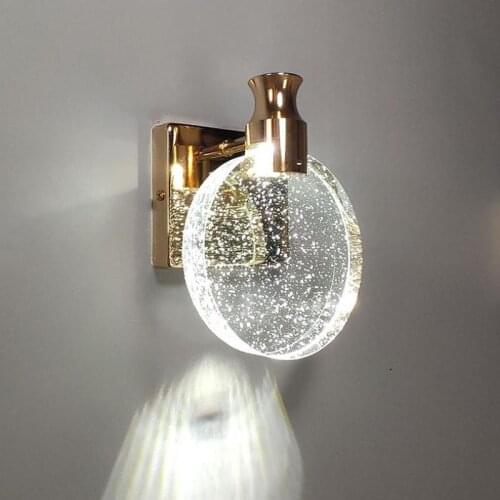 Crystal Wall Lamp Led Modern Lighting Luxury Glass Gold Living Bedroom Bedside Mirror Stair Aisle Front Nordic Bathroom Lights