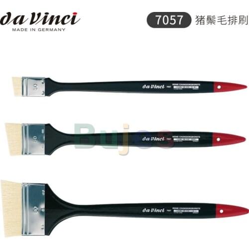 Da Vinci Hog Bristle Series 7057 Artist Paint Brush, Slanting Edge with Red Handle, for even and fluid color paint