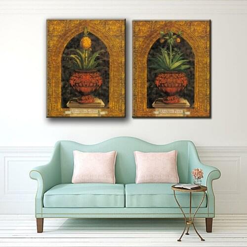 Classical pineapple flower set landscape canvas printings oil paintings printed on canvas home wall art decoration pictures