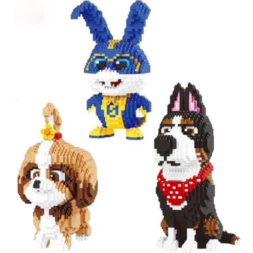 Micro Building Blocks Love Pet League Series White 16127 Uncle Lu 16128 Daisy 16129 Dimaond Blocks