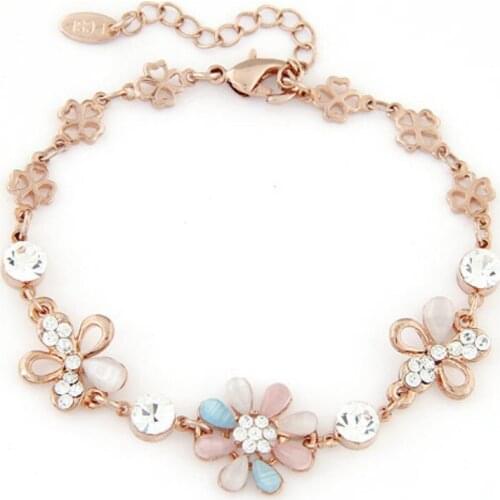Fashionable Multi-layer Bracelet With String Beads Flower Crystal Bracelet Jewelry Pulseira Masculina