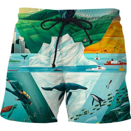2021 Summer Mens 3D Printed Beach Shorts Running Sports Workout Shorts for Men Quick Dry Training Gym Athletic Mens Shorts