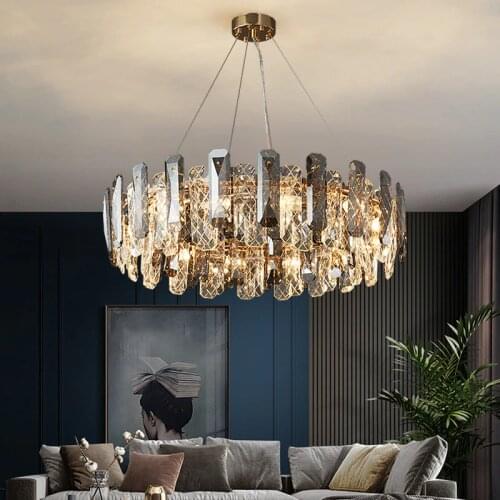 Postmodern K9 Crystal Luxury LED Chandelier Lighting Dining Living Room E14 New Hanging Lamp Bedroom Lobby Home Deco Fixtures