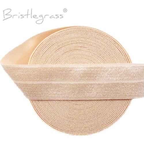 BRISTLEGRASS 100 Yard by Roll 3/4" 20mm Solid Shiny FOE Fold Over Elastic Spandex Satin Band Hair Tie Headband Dress Sewing Trim