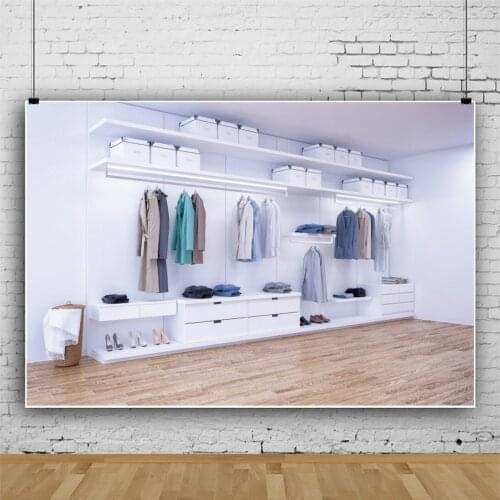 Simple Indoor Wardrobe Backdrops Photography White Theme Home Party Artistic Photos Background for Shooting Decor