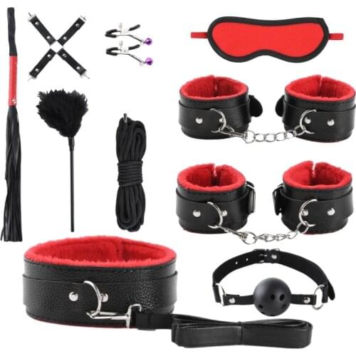 Gags & Muzzles Handcuffs set for Sex BDSM Bondage Restraints Sex Products Ankle Cuffs Fetish Slave Adult Sex Toys for Couple