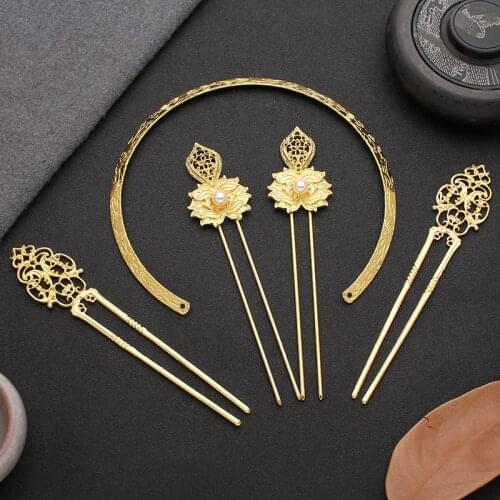 Hanfu Antiquity Step shake Collar Hair Clip Sets Hair Accessories Classical Kanzashi Hair Stick Handwork Hair Ornaments Cosplay