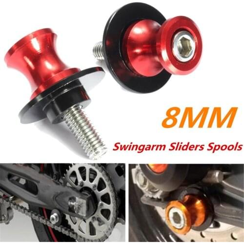 Youwinme 1 Pair CNC Aluminum 8MM Motorcycle Swingarm Sliders Spools For Suzuki GSXR 600 750 1000