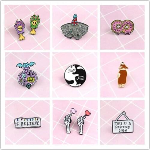 XEDZ Jewelry Halloween Witches Brooch Evil Sweet Witch Curse Brooch Magic Cauldron Despicable Potion Angel Hat Pins Jewelry gift