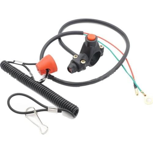 1 Pc DC 12V Tether Lanyard Emergency Kill Stop Engine Switch Push Button For ATV Motorcycle Boat Interruptor