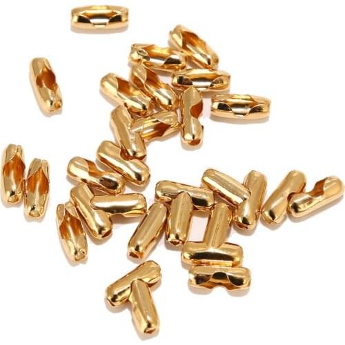 100pcs Gold Tone Stainless Steel Ball Chain Buckle Connectors Clasps Fits 1.5mm/2.4mm/3mm Beaded Ball Chain For DIY Jewelry