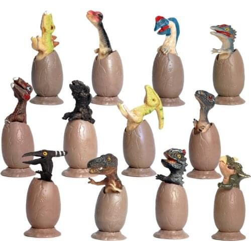 12Pcs/set Jurassic Park PVC Action Figures Dinosaur Egg Model Hatching Dinosaur Egg Model Doll toys for children Kids Gift