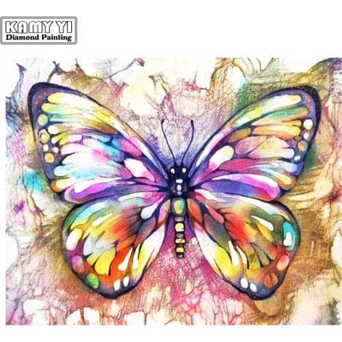 DIY 5D Diamond Painting Colorful Butterfly Diamond Embroidery Mosaic Handmade Kits Animal Pattern Home Decoration